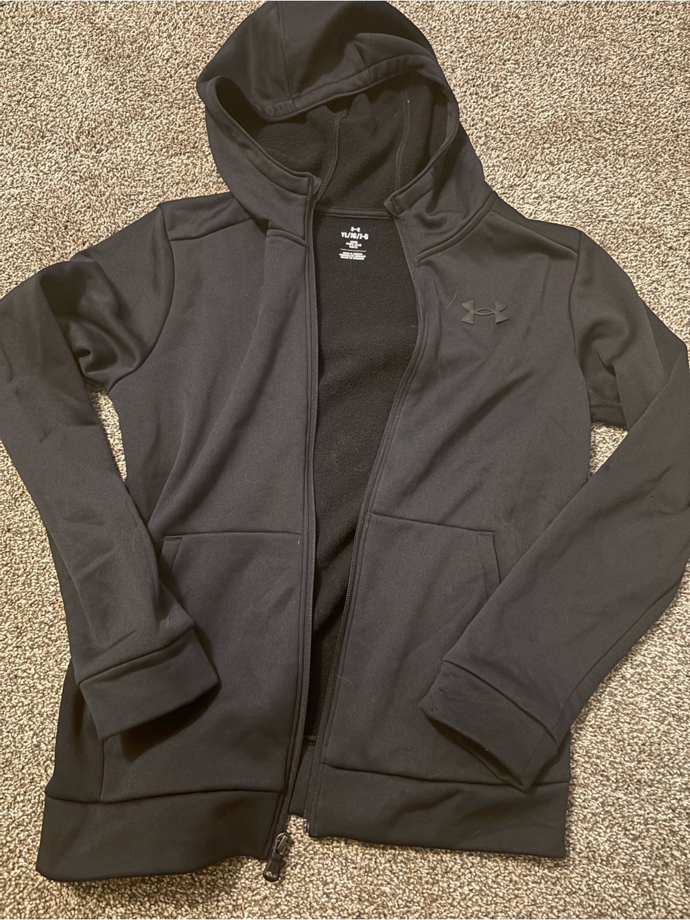 Under Armour Black Hooded Zip Sweatshirt